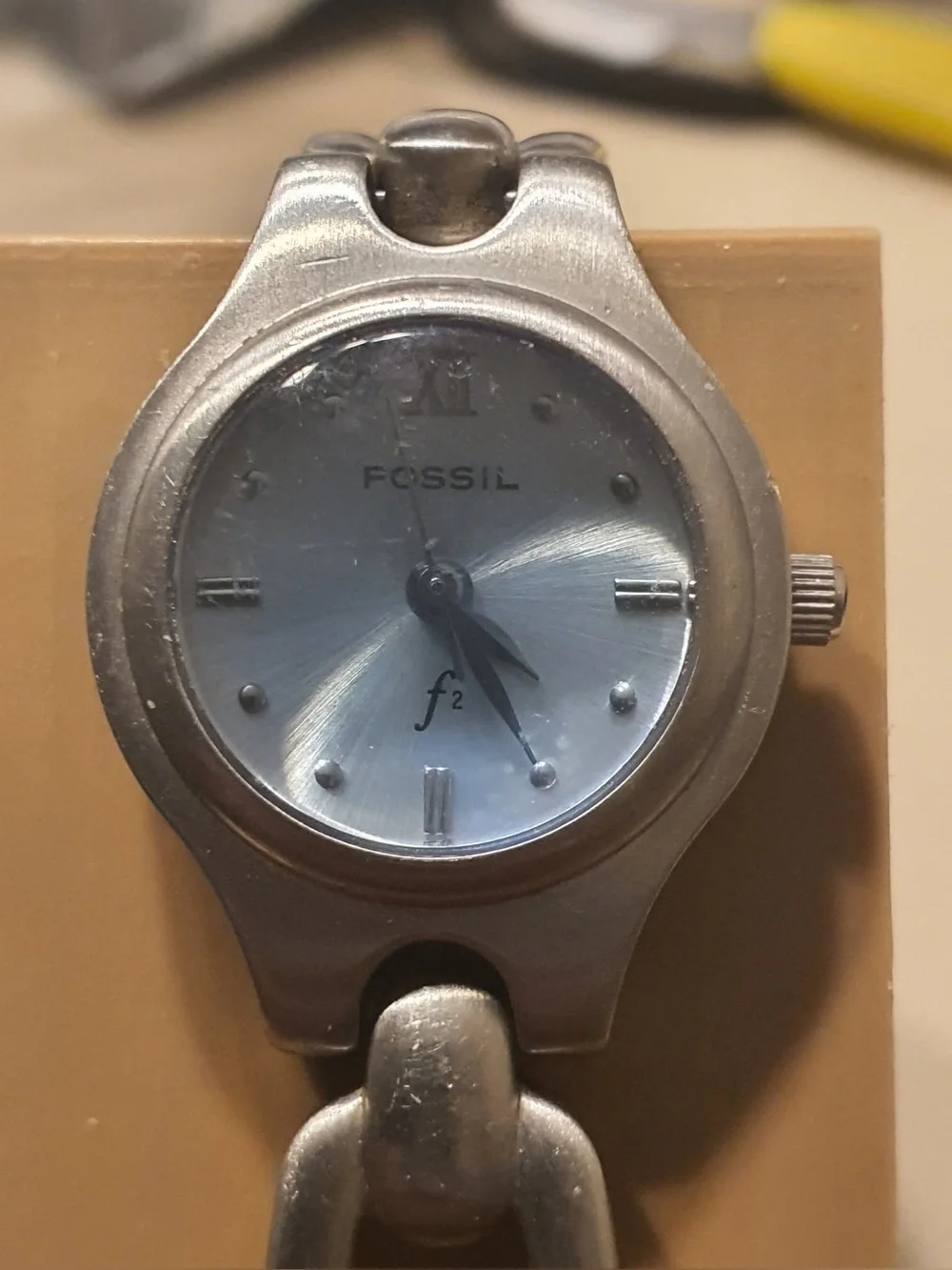 Fossil F2 Silver/Blue Stainless Steel Women's Watch